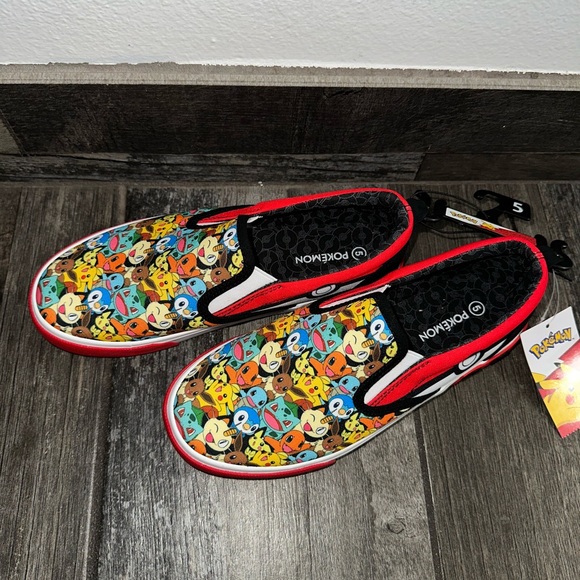 Pokemon Kids Slip-On Sneakers - Red, Black, and Multicolor - Picture 2 of 2